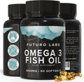 Omega 3 Capsules High Strength with EPA & DHA, (Fish Oil 1,000Mg, EPA 180Mg, DHA 120Mg) Joint Care Supplements, Essential Fatty Acids & Oils Nutritional Supplements (90 Day Supply) UK Made