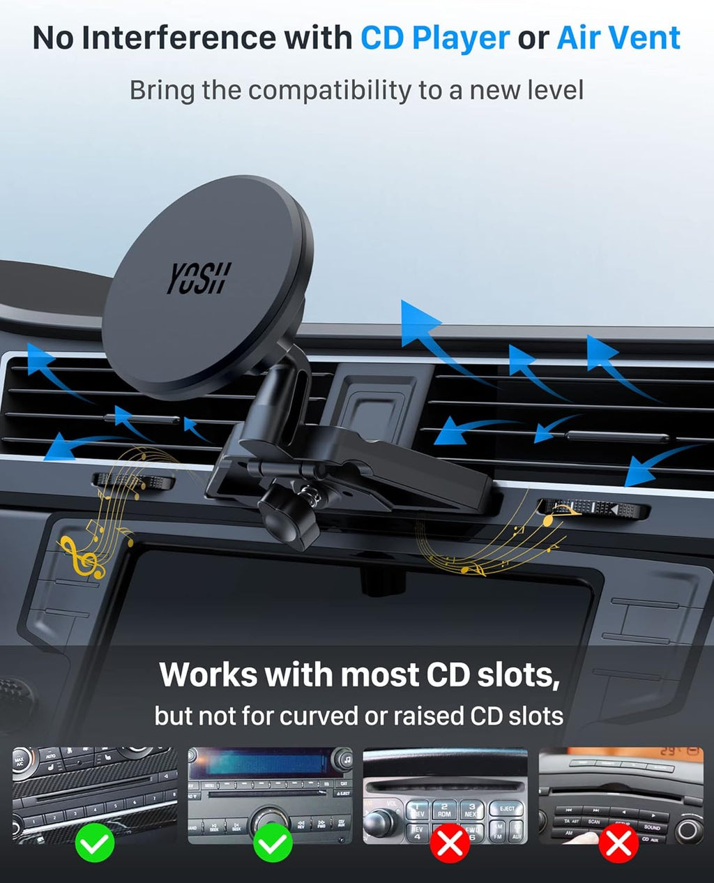 for Magsafe Car Mount CD Slot Phone Holder for Car, CD Magnetic Phone Mount, for Iphone Cradle Magnet, for Iphone 17/16/15/14/13/12 Series & Magsafe Case