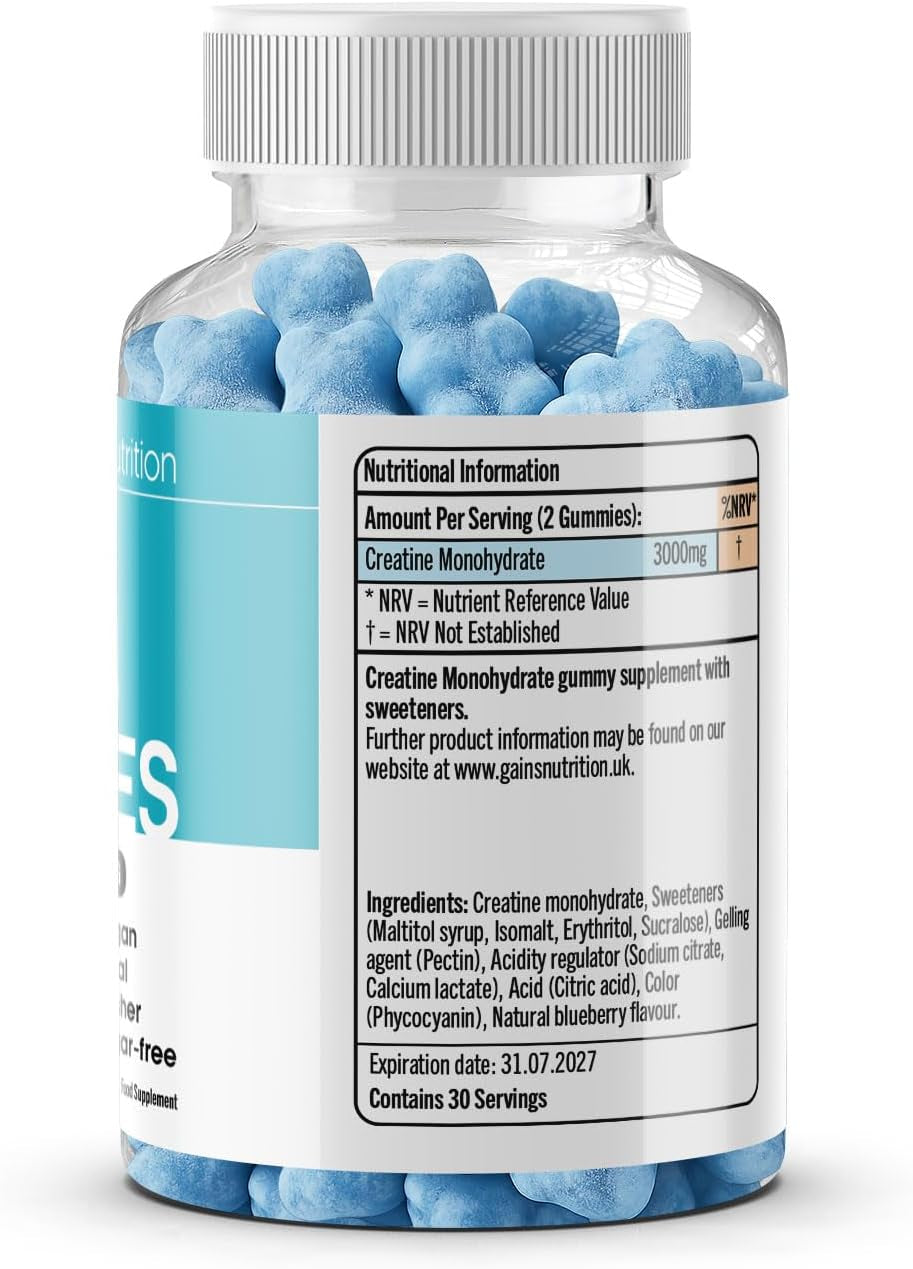 GN Creatine Gummies | 120 Chewable Creatine Gummies for Men & Women - 3000Mg Creatine-Monohydrate per Serving | Berry Flavour, Non-Gmo & Suitable for Vegans & Vegetarians - 2 Pack