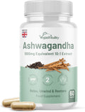 Ashwagandha High Strength 1000Mg, Cortisol Reducing Supplements, Organic Ashwagandha Capsules with Black Pepper to Reduce Stress Hormones and Fatigue. Ashwagandha Supplements. Ashwaganda Tablets