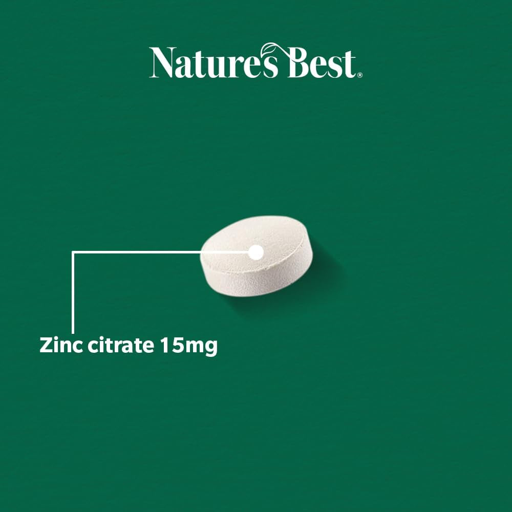 Zinc 15Mg - Immune Support - High-Strength Citrate Form - Small, Easy-To-Swallow Tablets - UK Made - 180 Vegan Tablets (6 Months' Supply)