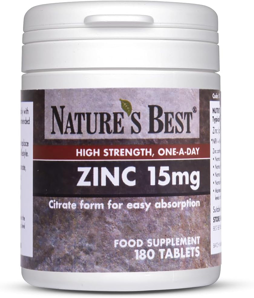 Zinc 15Mg - Immune Support - High-Strength Citrate Form - Small, Easy-To-Swallow Tablets - UK Made - 180 Vegan Tablets (6 Months' Supply)