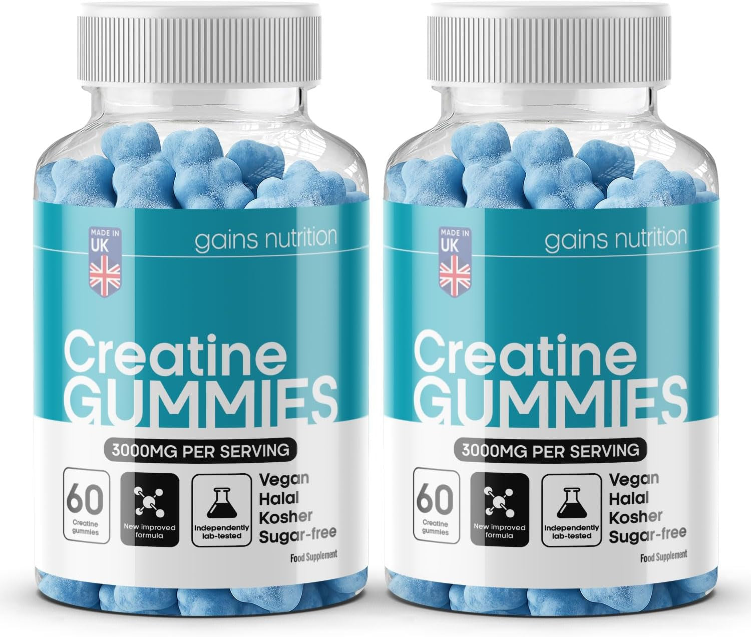GN Creatine Gummies | 120 Chewable Creatine Gummies for Men & Women - 3000Mg Creatine-Monohydrate per Serving | Berry Flavour, Non-Gmo & Suitable for Vegans & Vegetarians - 2 Pack